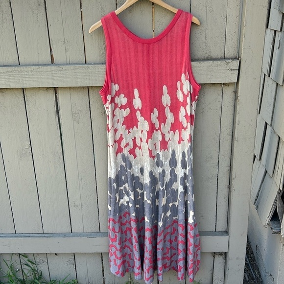 Nic + Zoe Knit Sleeveless Twirl Floral Dress Midi Length Bohemian Spring Vibes - Picture 1 of 5